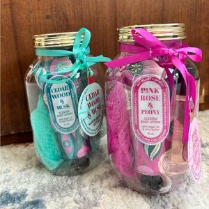 Set of 2 - Cedar Wood & Musk Scented Body Lotion Set - Pink and Teal